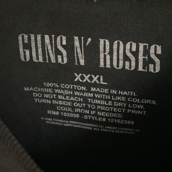 (A11) Guns N Roses 1991 US Tour Short Sleeve Tee - Black, Size 3X, NWOT, Unisex - Picture 6 of 8
